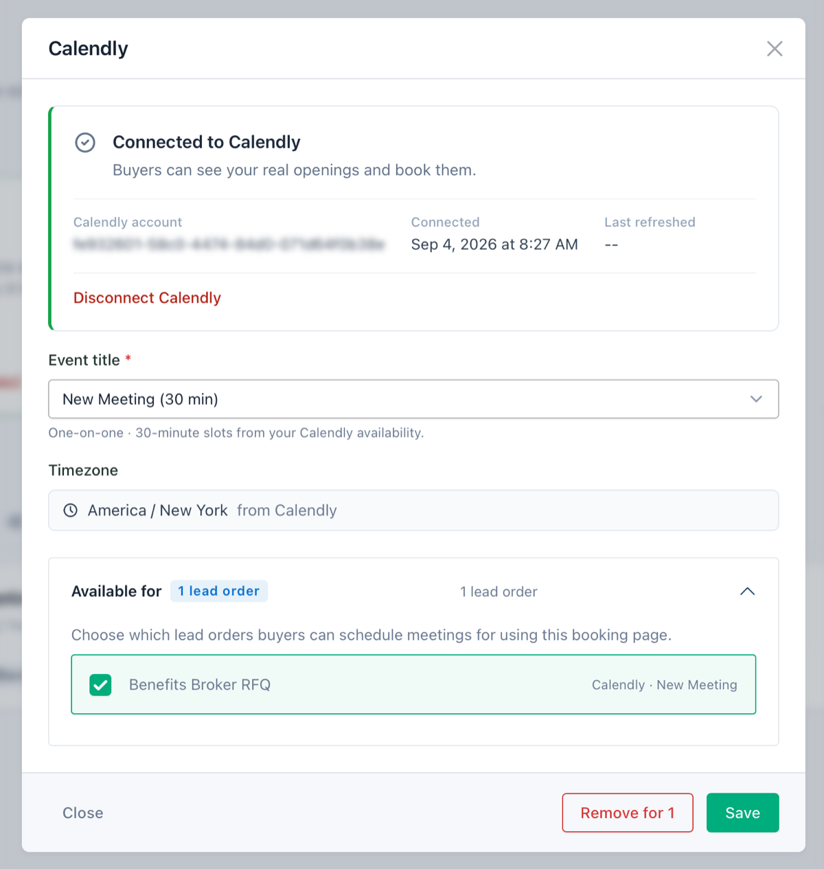 Calendly meeting setup