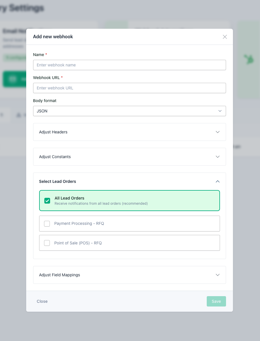 Create Webhook Endpoint Create Webhook Endpoint
